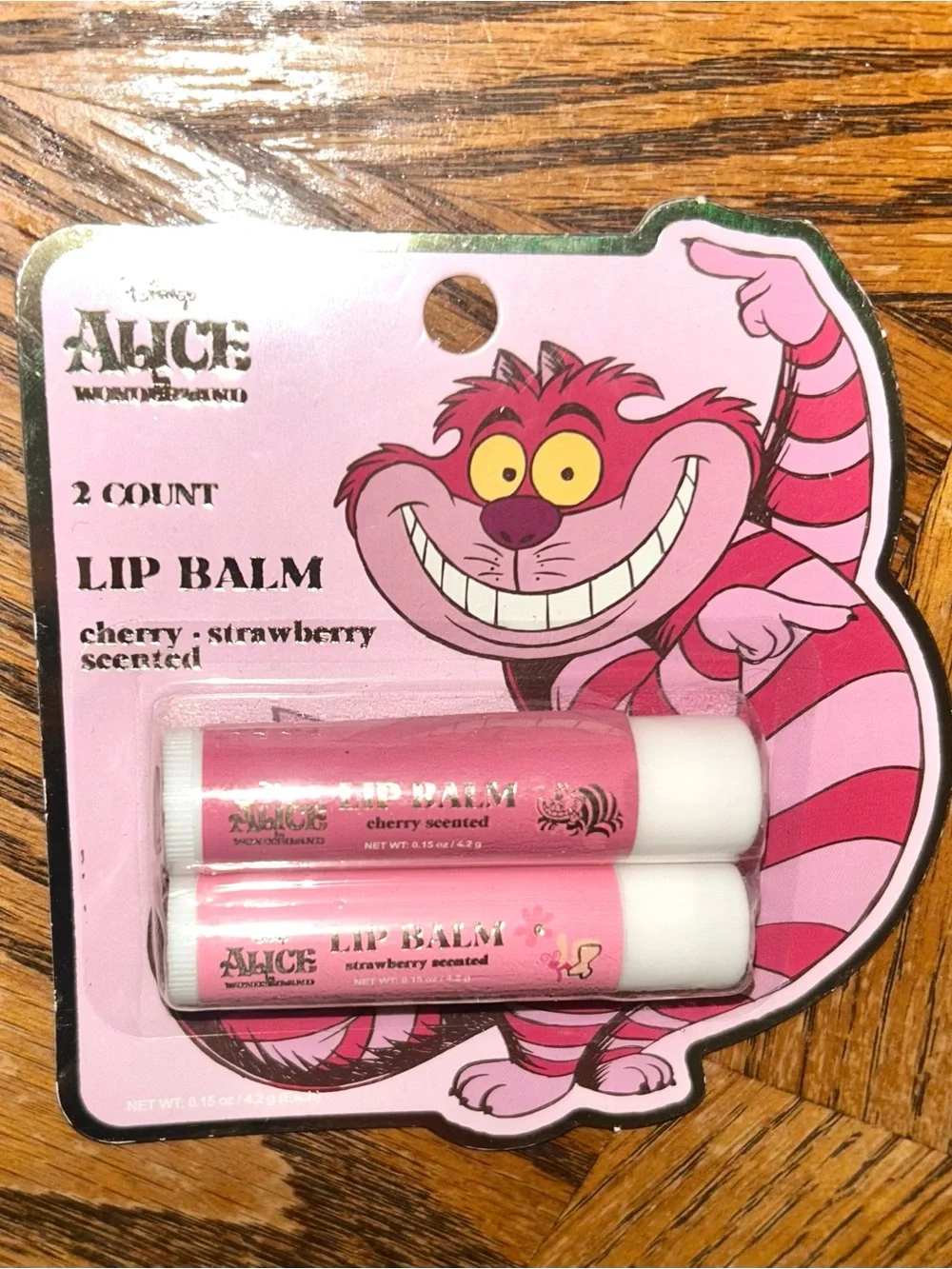 Disney Alice in Wonderland Cheshire Cat Pink Lip Balm 2-Count